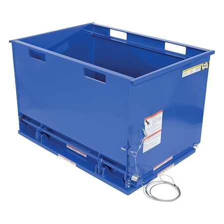 Vestil Steel Drop Bottom Hopper 1 Cubic Yard, 3,000 Cap Blue DBH-100-3